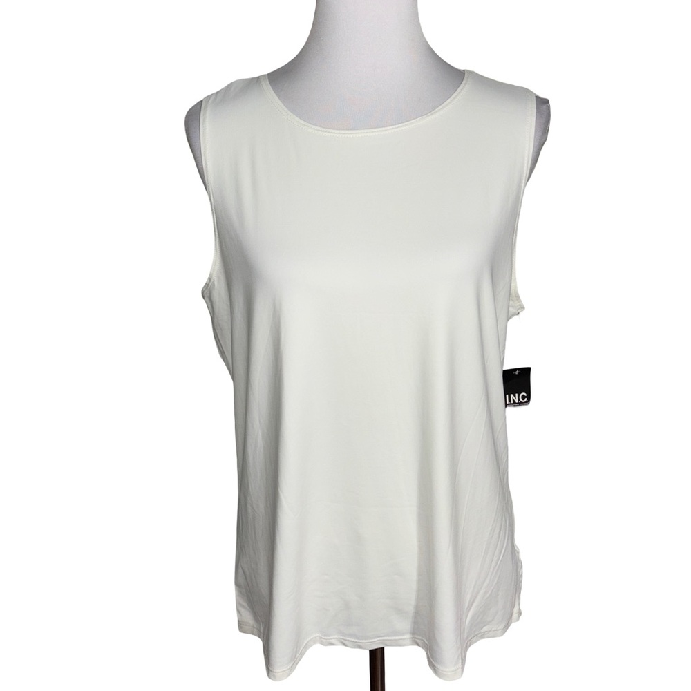 INC International Concepts Cream Stretch Tank Top